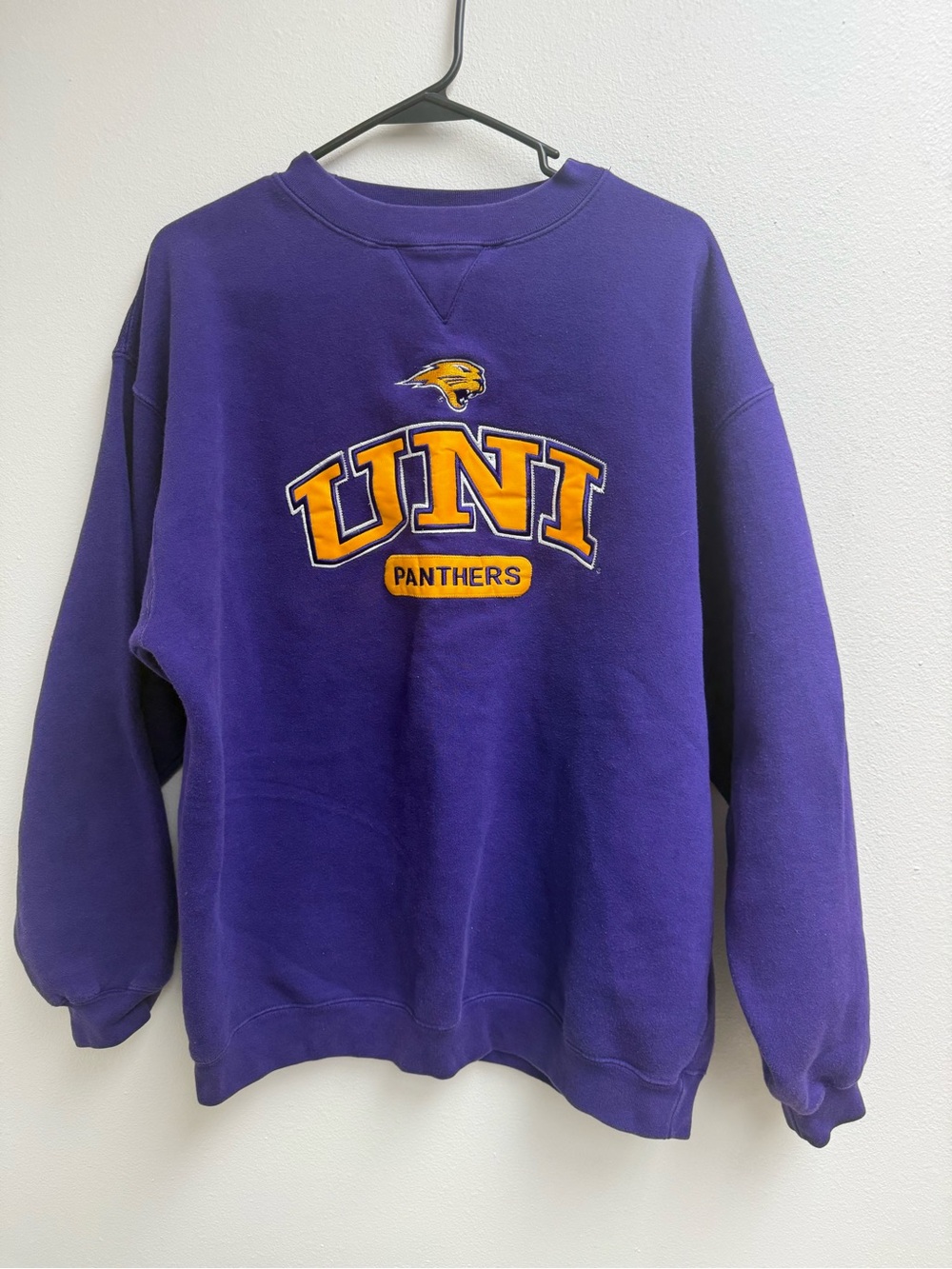 Vintage J. America Purple UNI Panthers Crewneck with Gold Logo